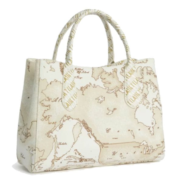 Borsa Donna a Mano 1A Classe Alviero Martini linea Geo Blanco in Canvas stampa Geo White GV32 For Sale